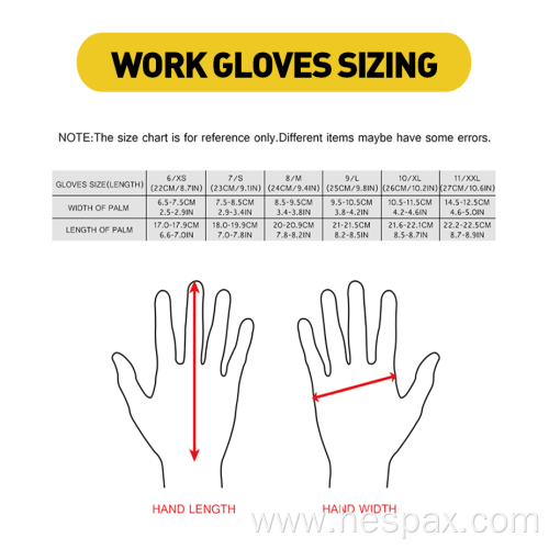 Hespax Latex Anti-slip Construction Work Gloves Custom Logo